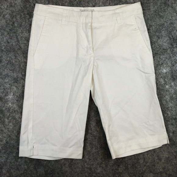 New York & Company Pants - New York Co Shorts 6 28 White Mid Rise Bermuda Chino Work Casual Uniform Solid